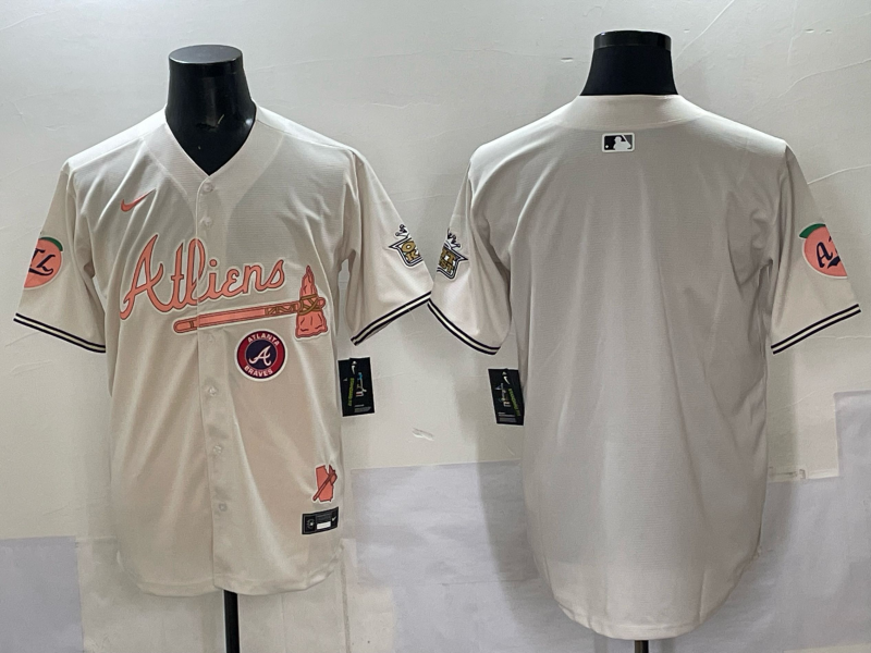Men Atlanta Braves blank cream Nike 2025 MLB Jersey style 001->atlanta braves->MLB Jersey